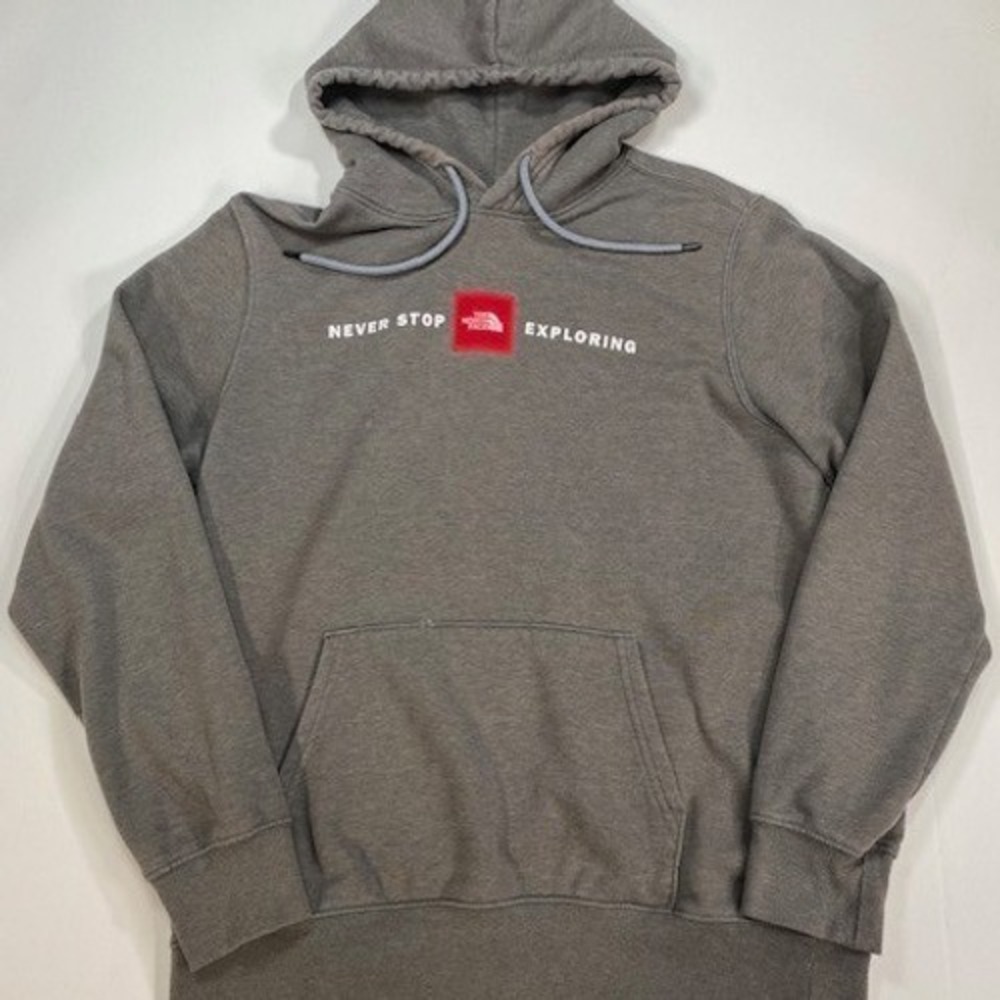 The North Face‎ Mens Hoodie Gray Never Stop Exploring Graphic Pullover Size L